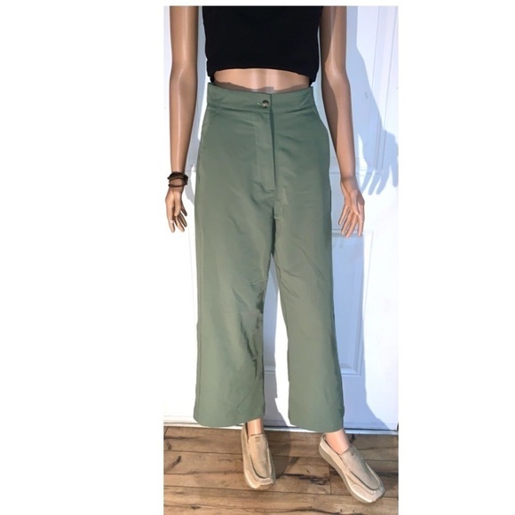 High rise wide leg Army Green Women’s Pants Small - Picture 1 of 9